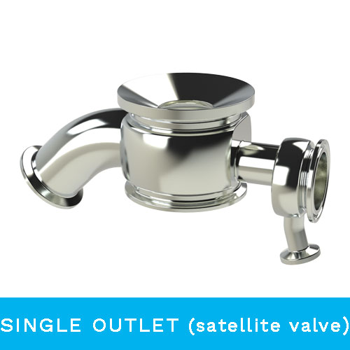 Sterivalve single outlet satellite valve